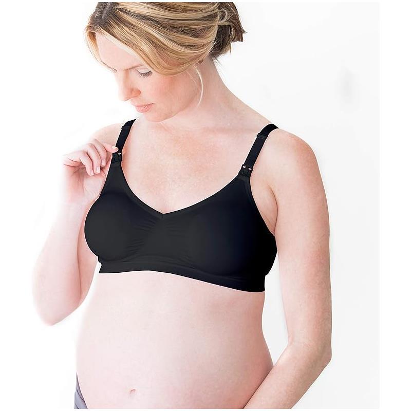 Buy Medela Maternity and Nursing Comfort Bra, Non Wire and Seamless Nursing  Bra for Breastfeeding Moms, Size XL Black at