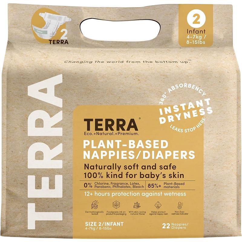 Terra - 22Ct 85% Plant-Based Diapers, Size 2