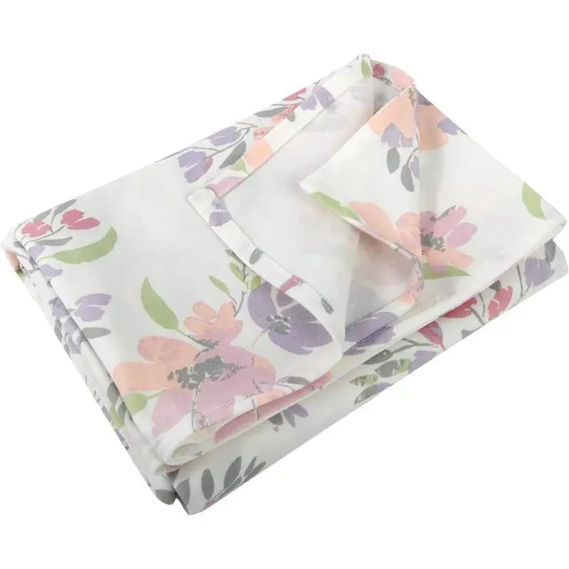 A.D Sutton - Baby Cotton Swaddle Blanket Wrap with Headband or Hat Set, Lilac Flower Image 5