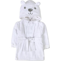 A.D Sutton - Baby Terry Cloth Plush Animal Face Robe, 0-9 Month Baby Robe with Ears, White Bear Image 1