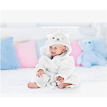 A.D Sutton - Baby Terry Cloth Plush Animal Face Robe, 0-9 Month Baby Robe with Ears, White Bear Image 2