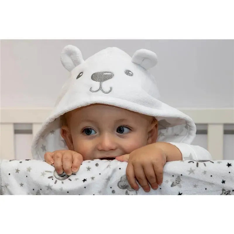 A.D Sutton - Baby Terry Cloth Plush Animal Face Robe, 0-9 Month Baby Robe with Ears, White Bear Image 8