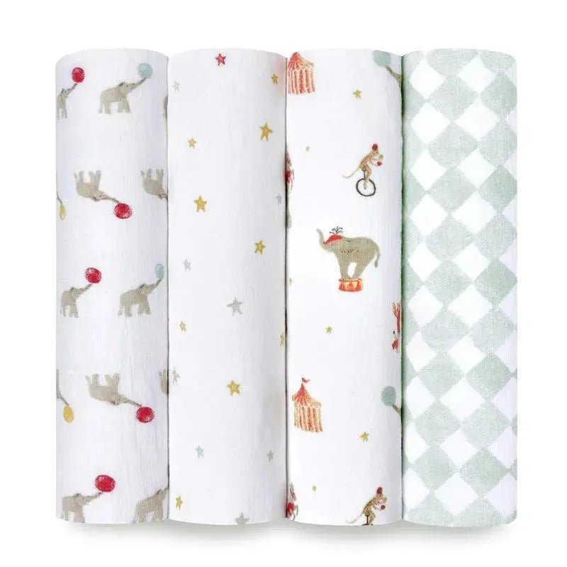 Aden + Anais - 4 Pk Elephant Circus Swaddle Blankets Image 1