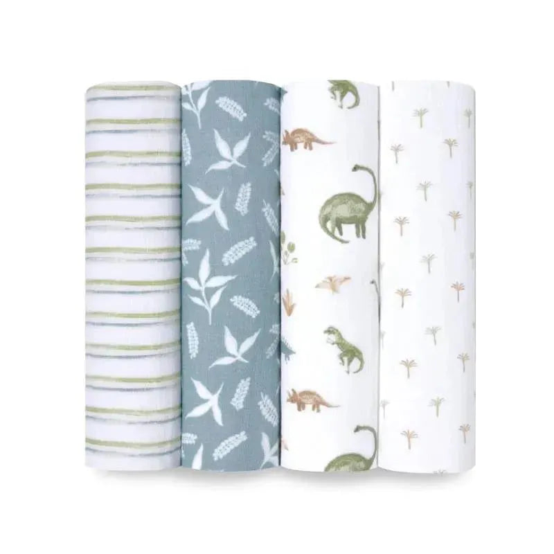 Aden + Anais - 4Pk Essential Dino Jungle Swaddle Blankets Image 1