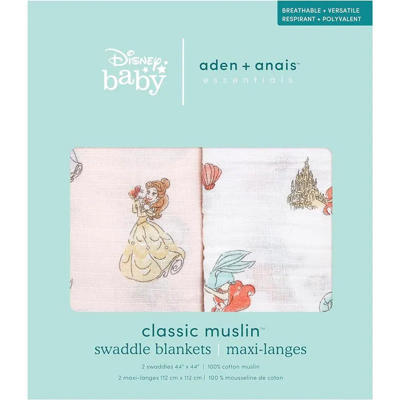 Aden + Anais - Swaddles - Muslin Disney Princess 2-Pack Image 3