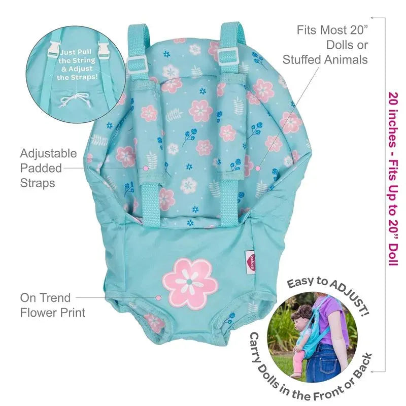 ADORA - Baby Doll Carrier, Fits Dolls & Stuffed Animals Up to 20 inches, Flower Power Image 3