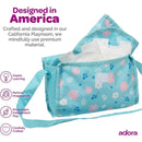 Adora - Baby Doll Diaper Bag, Includes Changing Mat and 2 Doll Diapers, Blue Flower Power Image 3