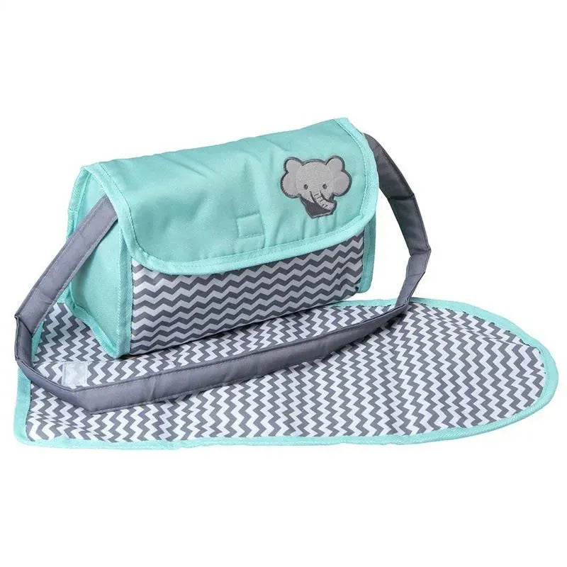 Adora - Baby Doll Diaper Bag, Includes Changing Mat and 2 Doll Diapers, Zig Zag Print Image 1