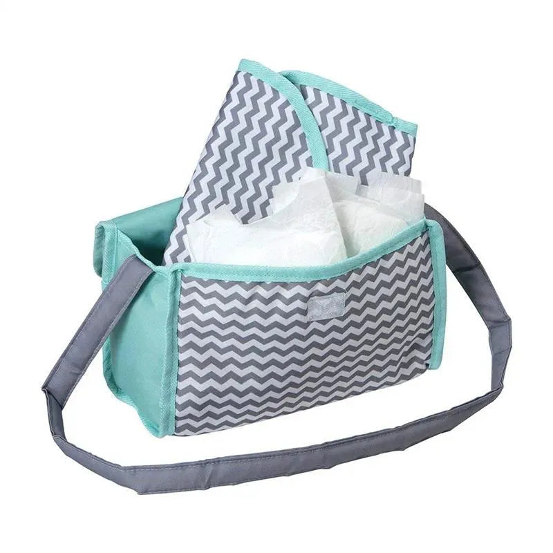 Adora - Baby Doll Diaper Bag, Includes Changing Mat and 2 Doll Diapers, Zig Zag Print Image 2