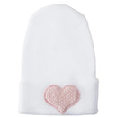 Adora Baby Gifts - Newborn Baby Hospital Hat, Fuzzy Blush Heart Image 1