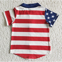 Aier - Baby Boys 4Th Of July Star Stripe Shirts Image 2