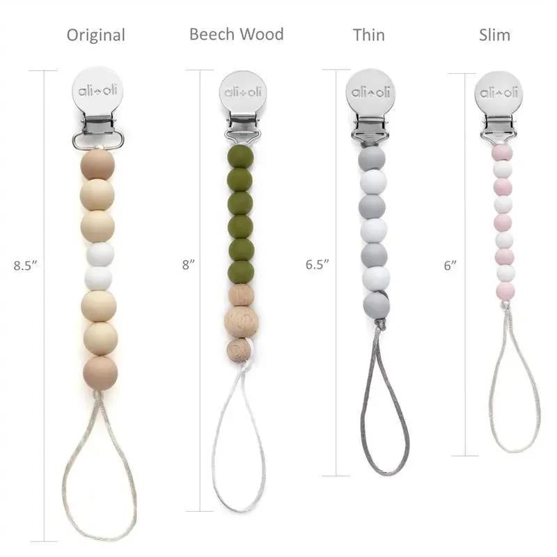 Ali + Oli Pacifier Clip (White Wood) Image 5