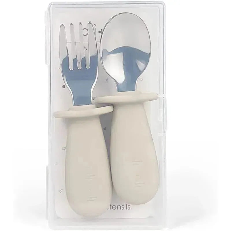 Ali+Oli - Spoon & Fork Learning Set for Toddlers, 6m+, Khaki Image 6