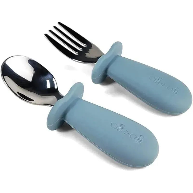 Ali+Oli - Spoon & Fork Learning Set for Toddlers, 6m+, Powder Blue Image 6