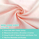 American Baby - Fitted Mini Crib Sheet 24 x 38, 100% Cotton Jersey Portable Sheet, Blush Image 7