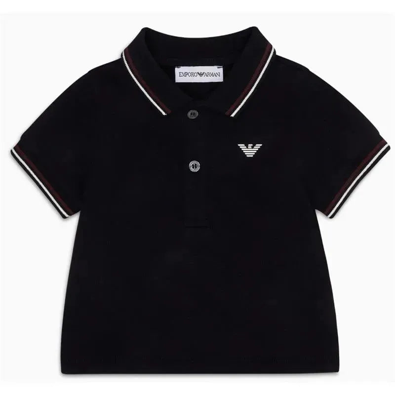 Armani Baby - Boy Essential Short Sleeve Polo, Black Image 1