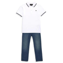 Armani - Baby Boy Essential Short Sleeve Polo, White Image 2