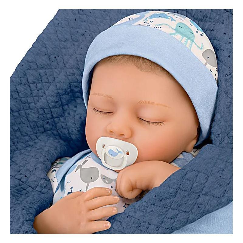 Ashton Drake - Breathing Baby Boy Doll With Quilted Blanket And Pacifi
