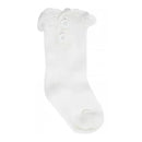 Baby Deer - Baby Girl Ivory Boot Sock With Lace Trim Image 1