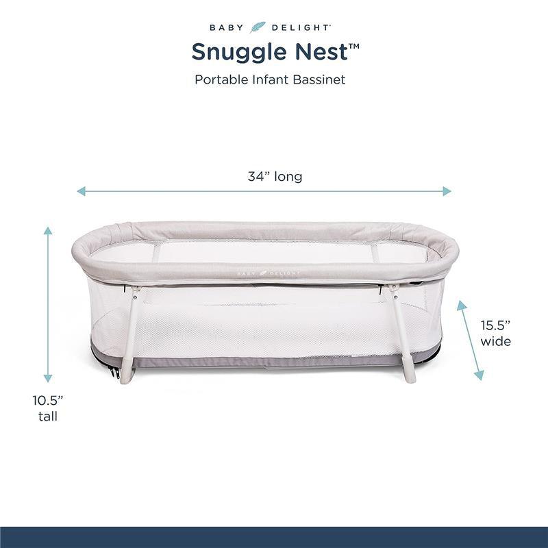 Baby Delight - The Snuggle Nest Portable Bassinet, Driftwood Grey