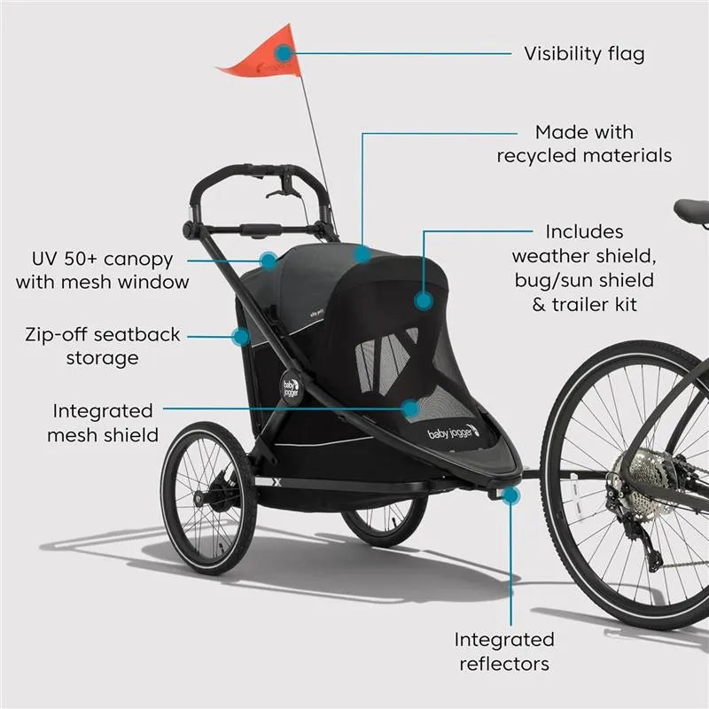 Baby Jogger - City Prix™ Jogger X Bike Trailer, Ambition Black Image 8