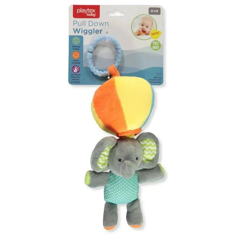 Baby King - Playtex Baby Pull Down Wiggler Teether Toy, Elephant Image 1