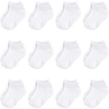 Baby Vision - Baby Girls' Cotton Rich Newborn and Terry Socks, White No-show, 0-6M, 12Pk Image 1