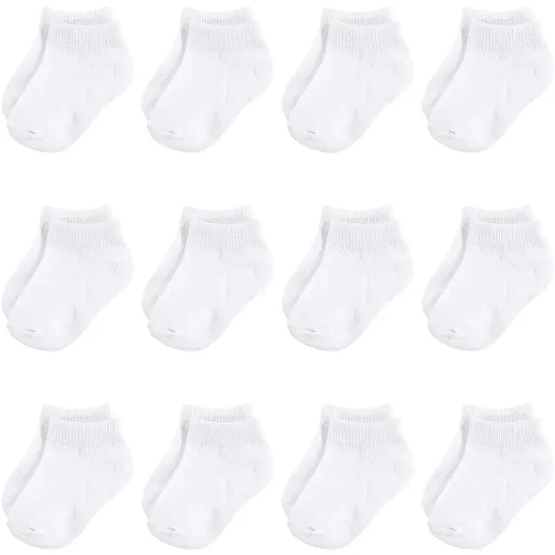 Baby Vision - Baby Girls' Cotton Rich Newborn and Terry Socks, White No-show, 12-24M, 12Pk Image 1