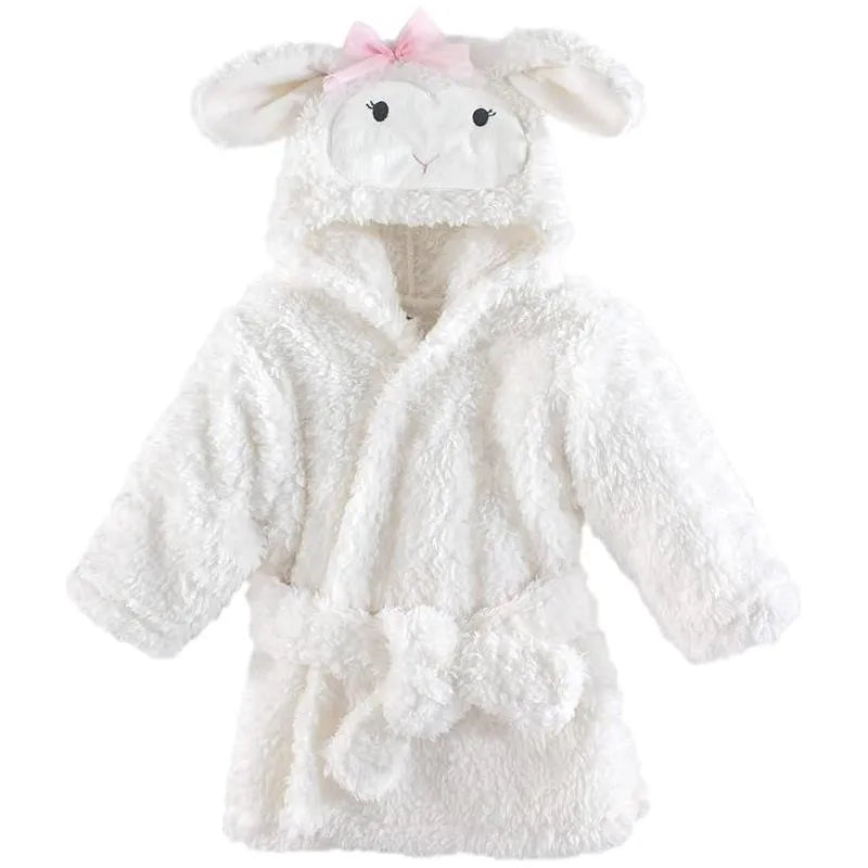 Baby Vision Bath - Plush Bathrobe, Girl Lamb 0-9M Image 1