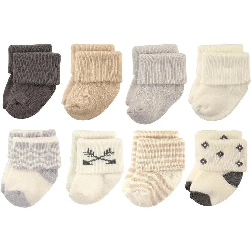 Baby Vision - Hudson Baby Baby Girls' Cotton Rich Newborn and Terry Socks, Aztec, 0-6M, 8Pk Image 1