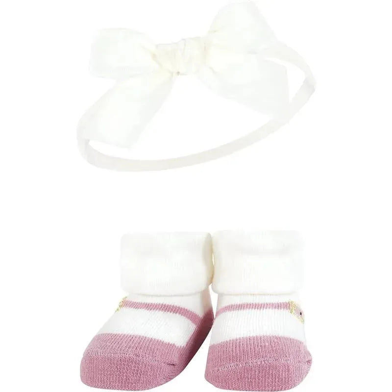 Baby Vision - Hudson Baby Girl's Headband and Socks Giftset, Blush Mint Image 3