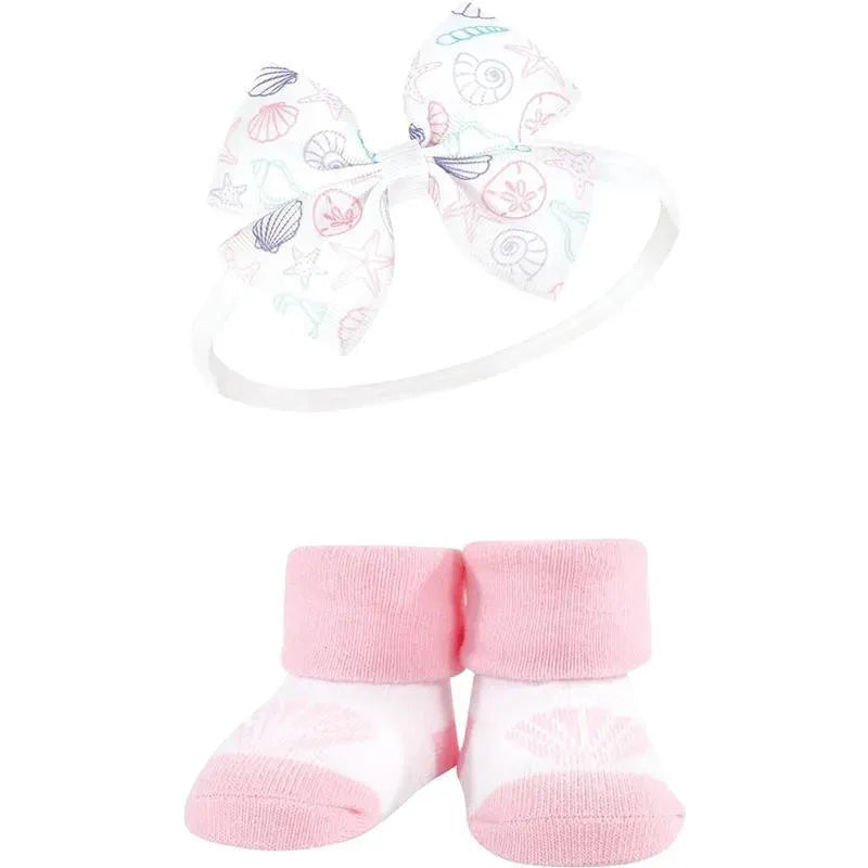 Baby Vision - Hudson Baby Girl's Headband and Socks Giftset, Mermaid Image 3