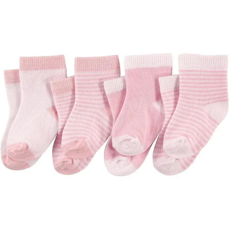 Baby Vision - Luvable Friends Baby Socks Set, 12-24M, Light Pink White, 4Pk Image 1