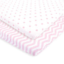 Baby Vision - Luvable Friends Unisex Baby Fitted Crib Sheet, Pink Chevron Dot Image 1