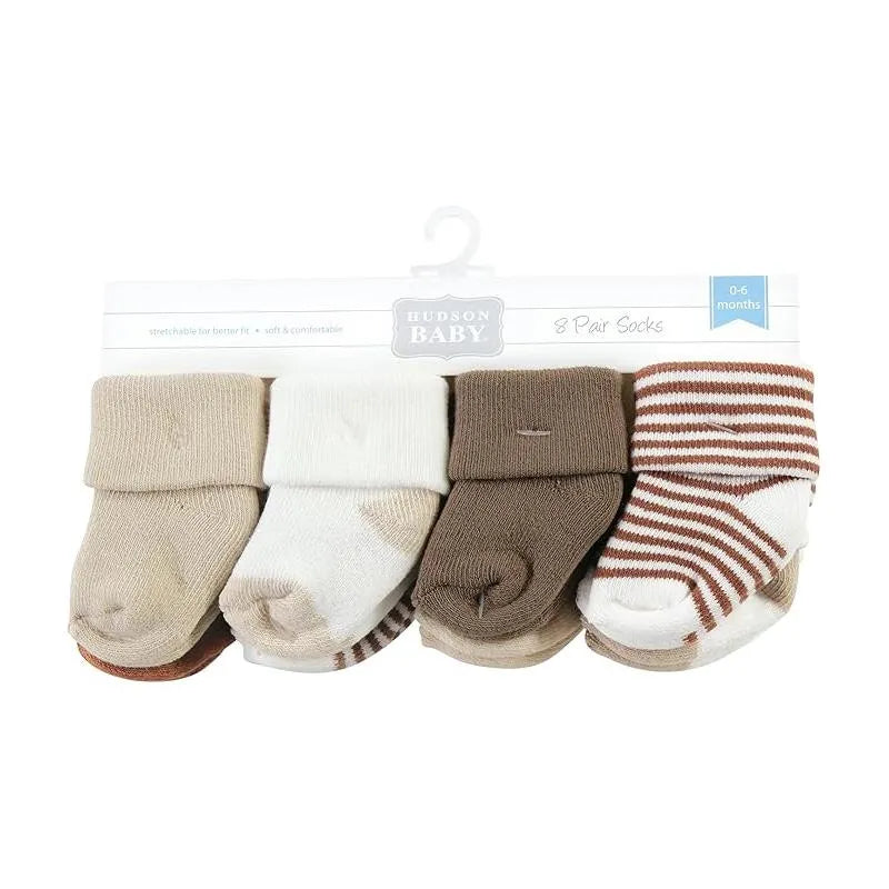 Baby Vision - Terry Socks 8Pk, Neutral Brown Image 3