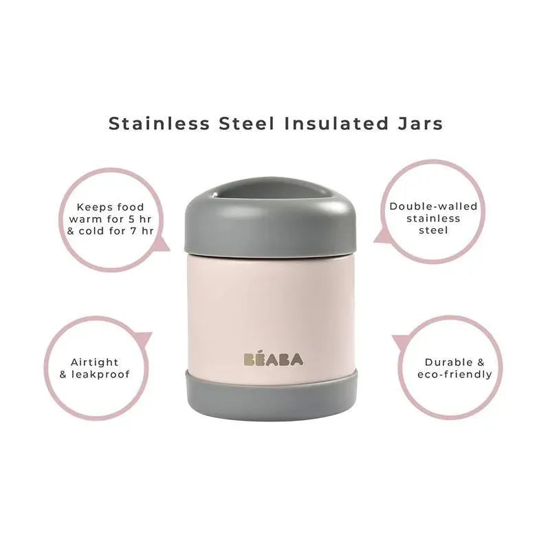 Beaba - 10Oz Stainless Steel Insulated Food Jar, Eucalyptus Image 6