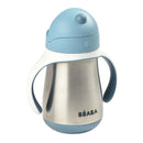 Beaba - Stainless Steel Straw Sippy Cup with Handles, Rain Image 2