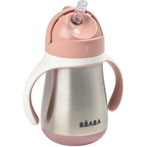 Beaba - Stainless Steel Straw Sippy Cup, Rose Image 1