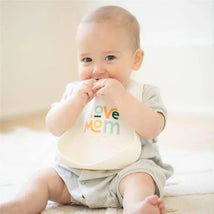 Bella Tunno - Wonder Bib, Silicone Baby Bib for Girls & Boys, Non-toxic BPA Free Soft Silicone Bib, I Love Mom Image 2