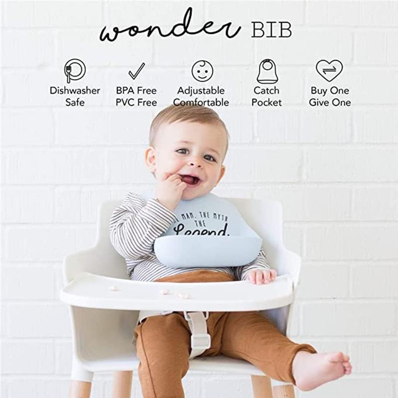 Bella Tunno - Wonder Bib, Silicone Baby Bib for Girls & Boys, Non-toxic BPA Free Soft Silicone Bib, I Love Mom Image 4