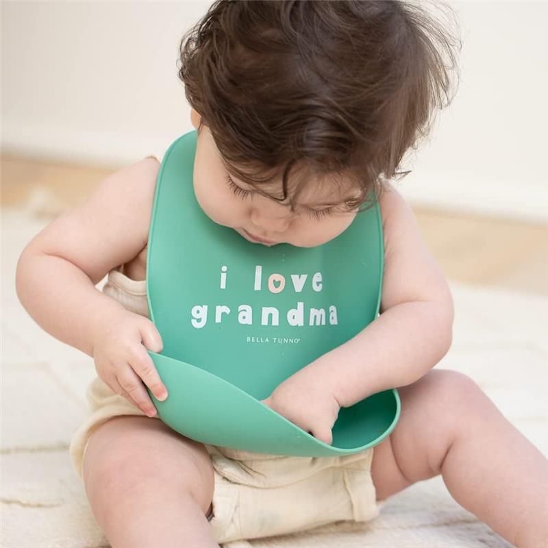 Bella Tunno - Wonder Bib, Silicone Baby Bib, Non-toxic BPA Free, I Love Grandma Image 2