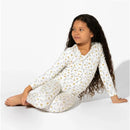 Bellabu Bear - Milk And Cookies Pink Kids Bamboo Pajamas Image 4