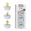 Bibs - Pacifiers 0-6 Months, 3-Pack Soothers, BPA-Free Symmetrical Nipple, Baby Blue Image 1