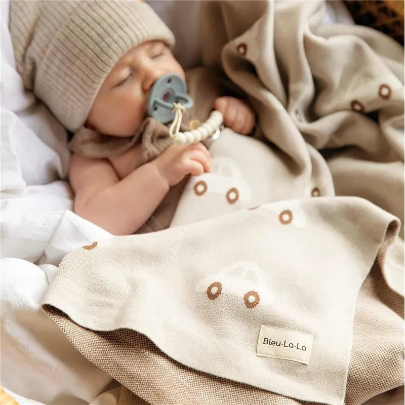 Bleu La La - 100% Luxury Cotton Receiving Swaddle Baby Blanket, Cars Cream Image 6