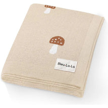 Bleu La La - 100% Luxury Cotton Swaddle Receiving Baby Blanket, Mushroom Camel Image 1