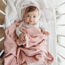 Bleu La La - 100% Organic Cotton Pointelle Swaddle Receiving Baby Blanket, Ballet Slippers Image 7