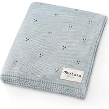 Bleu La La - 100% Organic Cotton Pointelle Swaddle Receiving Baby Blanket,| Powder Blue Image 1