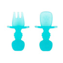 Bumkins - Baby Utensils Set, Chewtensils Silicone, Blue Jelly Image 1