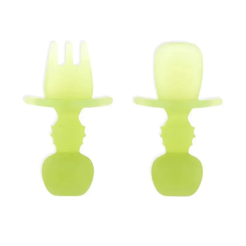 Bumkins - Baby Utensils Set, Chewtensils Silicone, Green Jelly Image 1