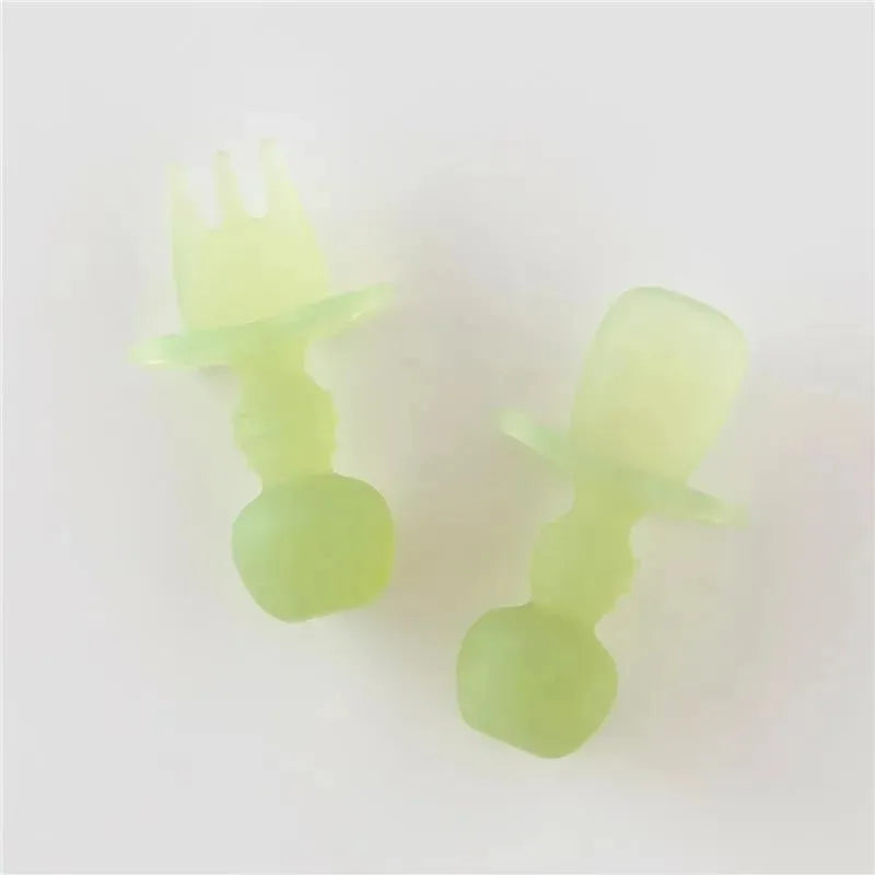 Bumkins - Baby Utensils Set, Chewtensils Silicone, Green Jelly Image 2